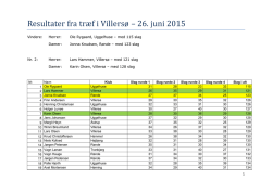 Resultater fra træf i Villersø – 26. juni 2015