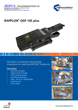 RAPPLON QSP 105 plus - Jens S. Transmissioner A/S