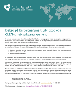 Deltag på Barcelona Smart City Expo og i CLEANs