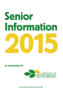 Senior Information 2015 - Hørsholm Seniorråd