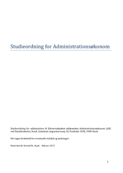 Studieordning for Administrationsøkonom