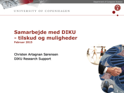 Samarbejde med DIKU - tilskud og muligheder