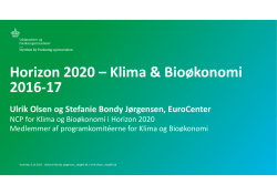 (herunder Bio-Based Industries/BBI) og Klima i Horizon 2020