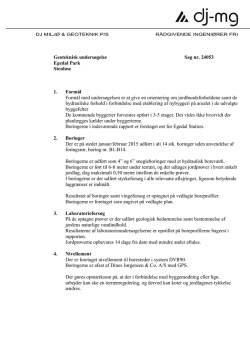 Geoteknisk undersøgelse Sag nr. 24053 Egedal Park Stenløse 1
