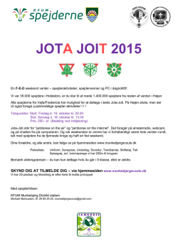 JOTA JOIT 2015 - JOTA-JOTI i Munkebjerg distrikt
