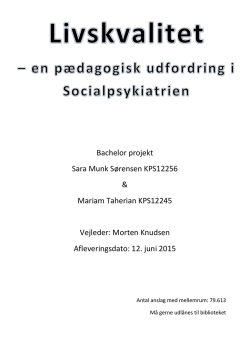 Bachelor projekt Sara Munk Sørensen KPS12256