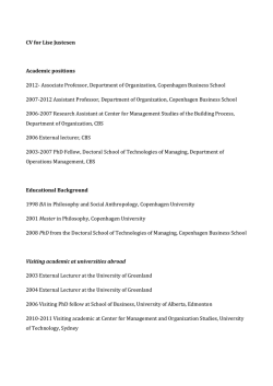 short CV as PDF - Copenhagen Business School