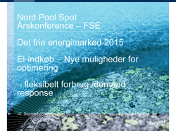 Nord Pool Spot Årskonference – FSE Det frie