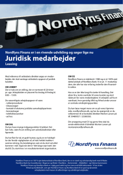 Juridisk medarbejder - Nordfyns Finans A/S