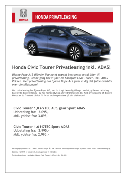Honda Civic Tourer Privatleasing inkl. ADAS!