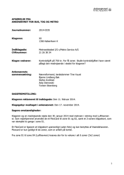 Afgørelse 2014-0335, 4. maj 2015 - Ankenævnet for Bus, Tog og Metro