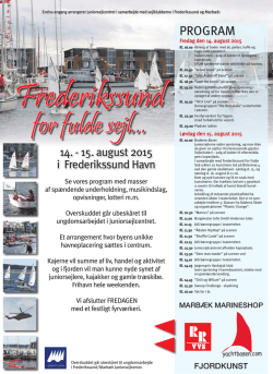 FFFS 2015 program - Frederikssund / Marbæk Juniorsejlcenter