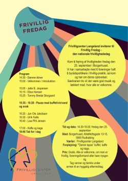 Frivilligcenter Langeland inviterer til Frivillig Fredag
