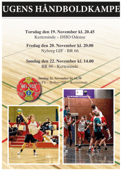 Torsdag den 19. November kl. 20.45 Kerteminde – DSIO Odense