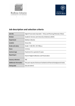 Job description and person specificationselection criteria