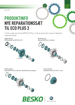 PRODUKTINFO NYE REPARATIONSSÆT TIL ECO PLUS 3