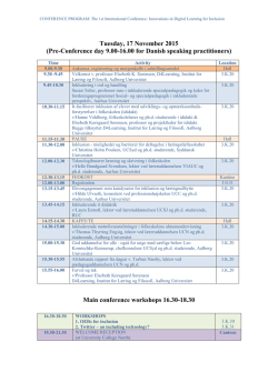 See the Conference program here. - D4Learning 2015