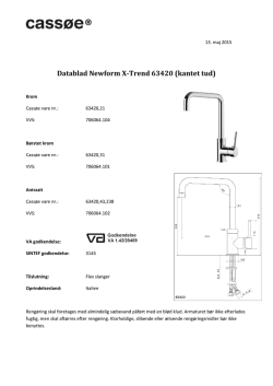 Datablad Newform X-Trend 63420 (kantet tud) - VVS