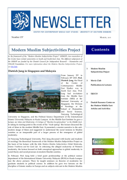 Contents Modern Muslim Subjectivities Project