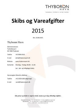 Skibs og Vareafgifter 2015 - Masterpiece .dk masterpiece.dk