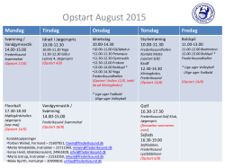 Opstart efter sommeren Vikingerne 2015