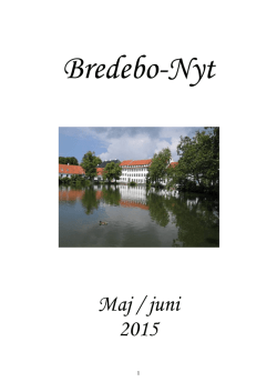 Bredebo-Nyt Maj/juni 2015