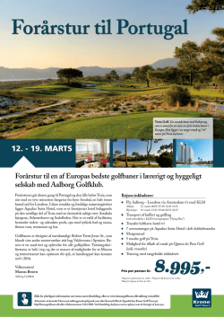 12. - 19. MARTS - Aalborg Golfklub