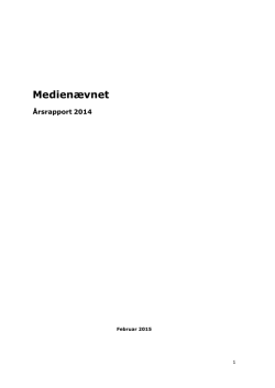 Medienævnets årsrapport 2014
