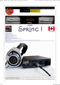 6moons audioreviews: Cembalo Audio Laboratories Spring 1 http