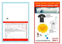 Spring/Summer Catalogue 2015 Forår/Sommer Katalog 2015