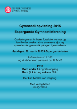 Gymnastikopvisning 2015 Espergærde Gymnastikforening