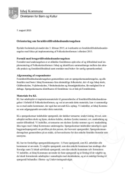 Orientering om for&aelig;ldretilfredshedsunders&oslash;gelse