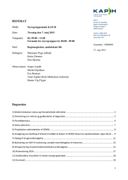Referat fra styregruppemøde 7. maj 2015