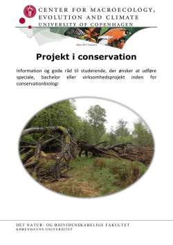 Projekt i Conservation - Center for Macroecology, Evolution and