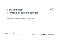 Servicekoncept Frontend og backend services