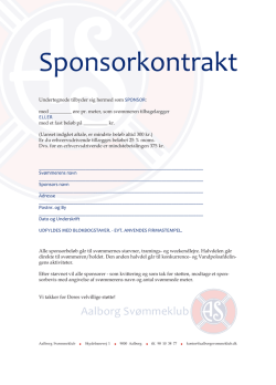 Sponsorkontrakt - Aalborg Svømmeklub