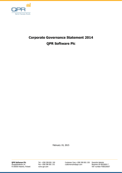 Corporate Governance Statement 2014