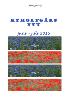 Ryholtgård Nyt - juni-juli 2015