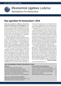 Økonomisk Ugebrev Ledelse nr. 21 (20/11/2015)
