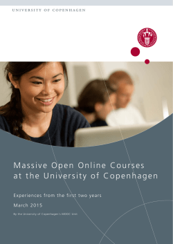 Massive Open Online Courses at the University of Copenhagen