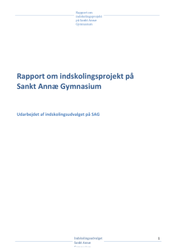 Rapport om indskolingsprojekt på Sankt Annæ Gymnasium