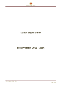 Dansk Skøjte Union Elite Program 2015