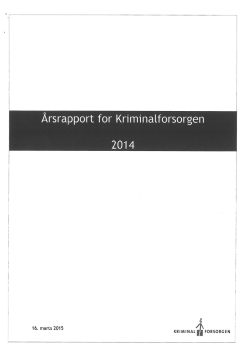 Årsrapport 2014 - Kriminalforsorgen