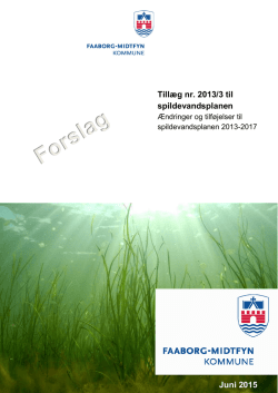 Tillæg nr. 2013/3 til spildevandsplanen Juni 2015 - Faaborg