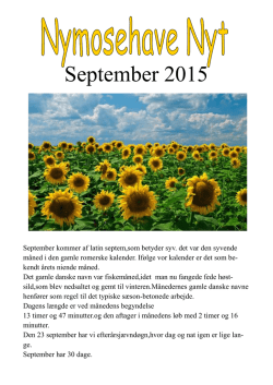 September 2015 - Nymosehave