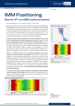 IMM Positioning: Bearish JPY and GBP positions