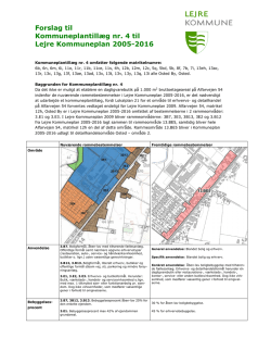 Forslag til Kommuneplantillæg nr. 4 til Lejre Kommuneplan 2005-2016