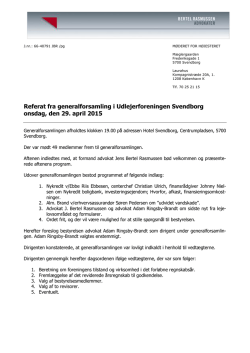 Referat fra generalforsamling i Udlejerforeningen Svendborg