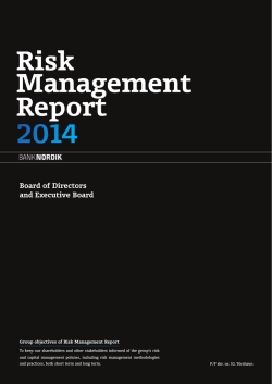 Risk Management Report 2014 - BankNordik Investor Relations
