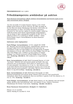 Frihedskæmperens armbåndsur på auktion